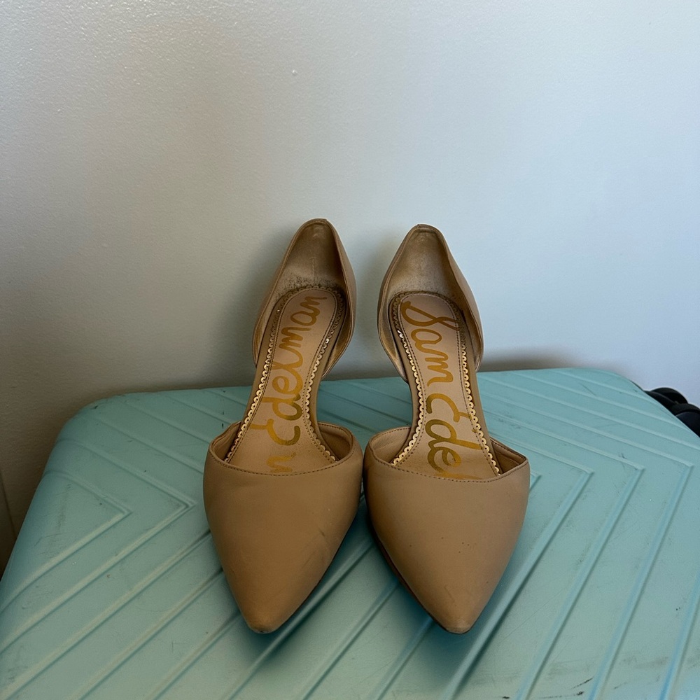 Sam Edelman Jaina  Nude Leather D’Orsay Pumps size 8.5 - Picture 4 of 10